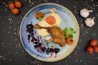 Confit de rata cu orez si parmesan