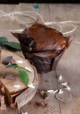 Brioşă cu ciocolată