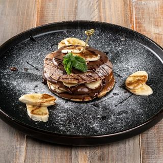 Pancake cu nutella și banane