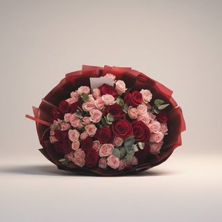 Buchet mini roze și trandafiri