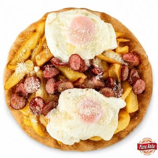 Pizza cu Cartofi Prajiti, Oua si Carnati 320 Gr.