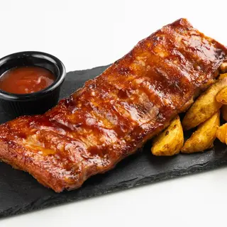 Costițe de porc cu sos BBQ si Cartofi aurii  *(500 gr)