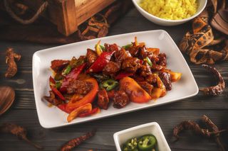 Pui Devil in stil indian cu orez basmati (picant)