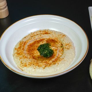Hummus on a plate