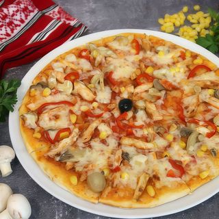 Pizza cu pui și ciuperci 450 g