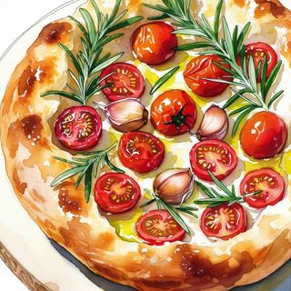 Focaccia cu roșii
