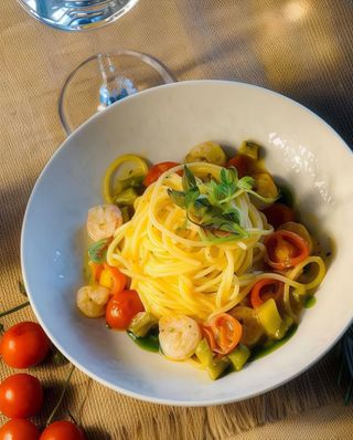 Spaghetti cu Creveți, Sparanghel si Cherry