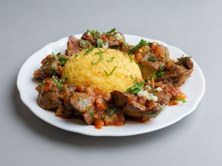 Ficatei de pui cu sos la cuptor si mamaliguta