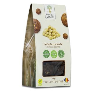Biscuiti vegani cu ciocolata si arahide