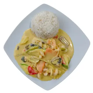 Creveți in sos curry