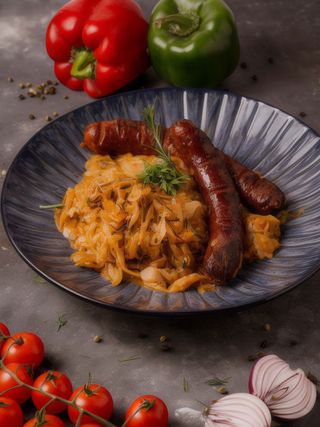 Varză călită cu cârnați de mangaliță