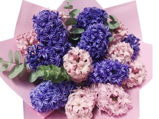 Buchet parfumat cu mix de 15 zambile parfumate mov si roz