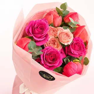 Buchet bujori coral