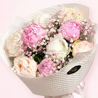 Buchet Bujori Roz Pudrat