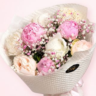 Buchet Bujori Roz Pudrat
