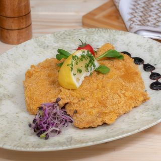 Snitel de pui crispy in fulgi de porumb