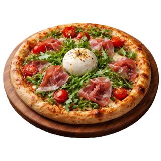 Pizza Blu burrata & prosciutto – specialitatea casei  32 cm