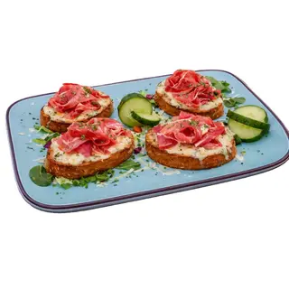 Bruschete cu gorgonzola si prosciutto crudo 180g