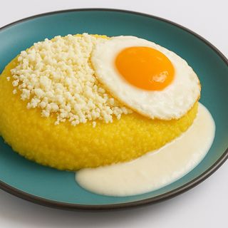Mămăligă cu unt, brânză, smântână și ou 250 g