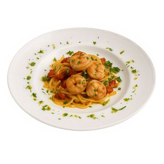 SPAGHETE AGLIO OLIO CU CREVETI