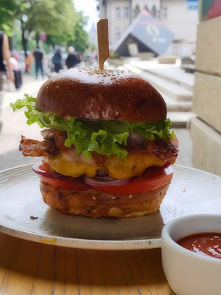 The Uncle Sam Burger Combo + cartofi pai + pepsi 330 ml