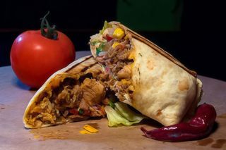 Miniburrito barbeque chicken