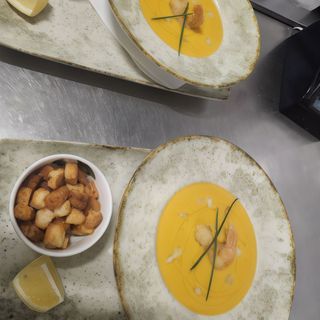 Supa crema de creveți raclettini / Cream soup whit shrimps