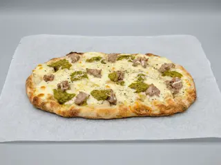 Pinsa Salsiccia, pecorino si sparanghel