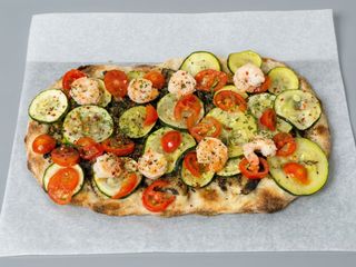 Pinsa Creveti si zucchine