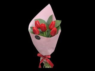 Buchet 5 Lalele Rosii