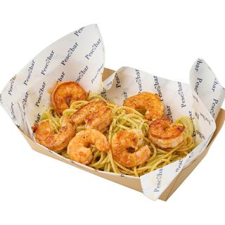 Spaghetti cu pesto și creveți