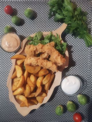 Meniu strips din piept de pui in fulgi