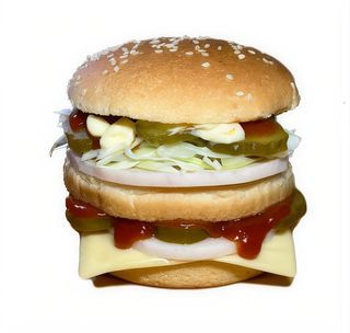 Cheeseburger cu șuncă de pui