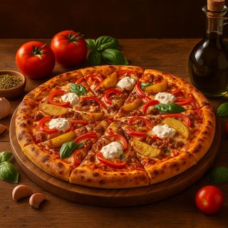 Pizza clasica Pollo Kebab