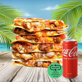 Meniu Quesadilla pui grill + Coca Cola 330 ml