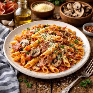 PENNE PROSCIUTTO FUNGHI