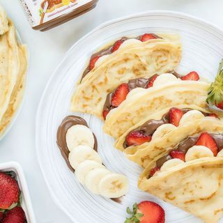 Clatita xxl nutella  căpșuni și banane 