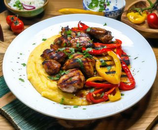 Saramura din pulpa dezosata cu legume si mamaliguta