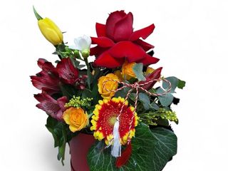 Cutia cu flori colorate