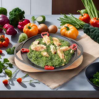 Mâncare de spanac cu piept de pui - 4 portii