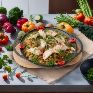 Mâncare de fasole verde cu pui - 4 portii