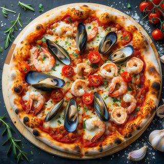 Pizza cu fructe de mare
