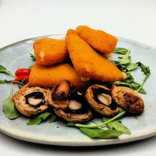Mozzarella pane cu ciuperci la grătar
