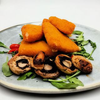 Mozzarella pane cu ciuperci la grătar