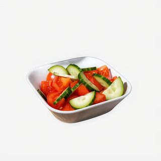 Salata de roșii, ceapa si castraveți