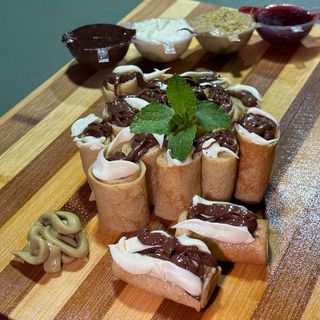 Clatite sushi - Platou couple: cioco alba, Nutella