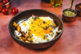 Truffled Eggs with Cheese & French Fries