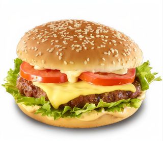 Hamburger vita si cartofi prajiti