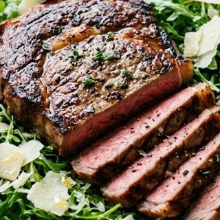 ENTRACOTA DI VITELLO CON RUCOLA E PARMIGIANO