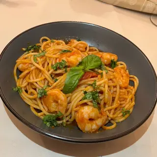 Spaghete cu creveti Kimchi